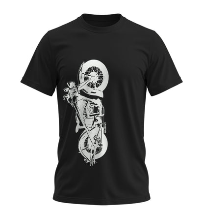 The Classic Midnight Bison - 10 Farklı Renk - Unisex Rahat Kalıp Baskılı Tişört - Moto Garage Collection
