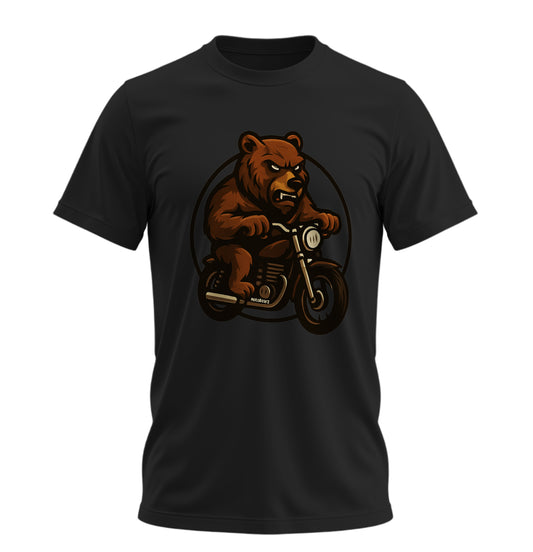 Wild Bear Ride - 10 Farklı Renk - Unisex Rahat Kalıp Baskılı Tişört - BearZ Collection