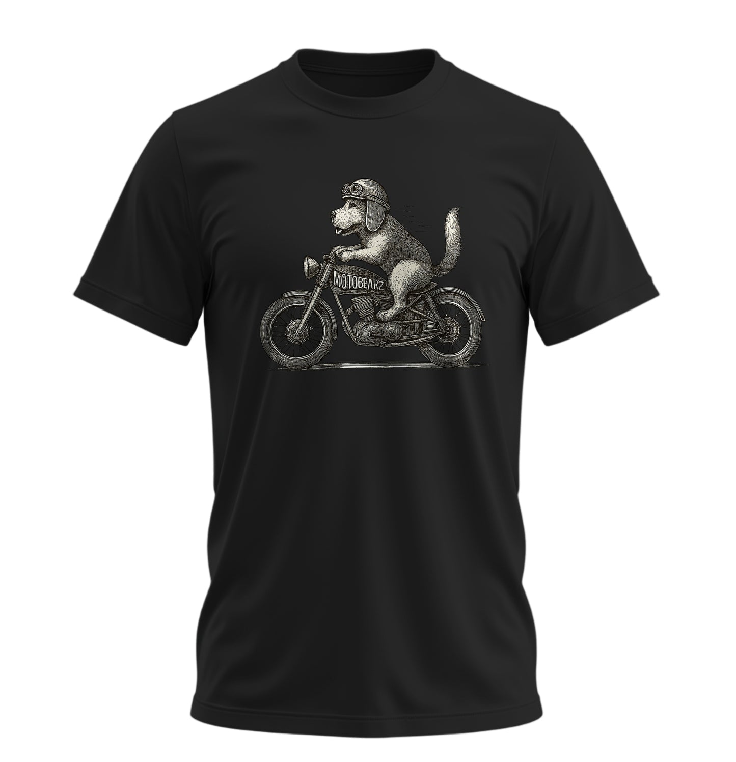 Motorcycle Dog - 10 Farklı Renk - Unisex Rahat Kalıp Baskılı Tişört - Moto Garage Collection