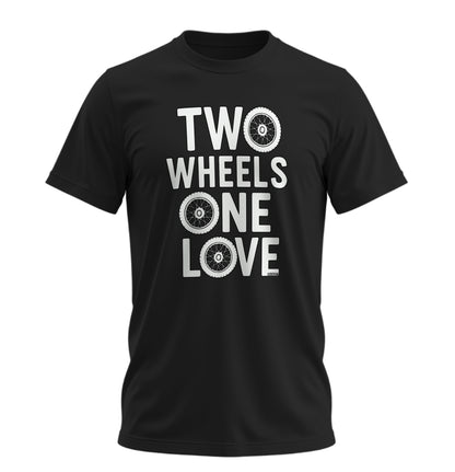 İki Teker Bir Aşk - 10 Farklı Renk - Unisex Rahat Kalıp Baskılı Tişört - Moto Garage Collection