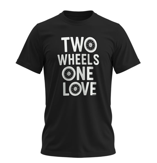 İki Teker Bir Aşk - 10 Farklı Renk - Unisex Rahat Kalıp Baskılı Tişört - Moto Garage Collection