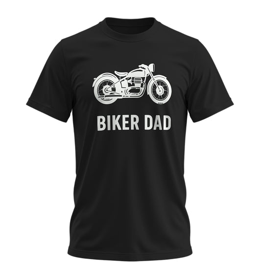 Biker Dad - Motorcu Baba - 10 Farklı Renk - Unisex Rahat Kalıp Baskılı Tişört - Moto Garage Collection