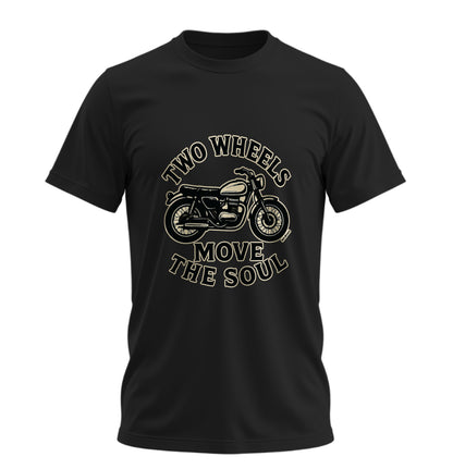 Two Wheels Move The Soul - İki Teker Ruhu Taşır - 10 Farklı Renk - Unisex Rahat Kalıp Baskılı Tişört - Moto Garage Collection