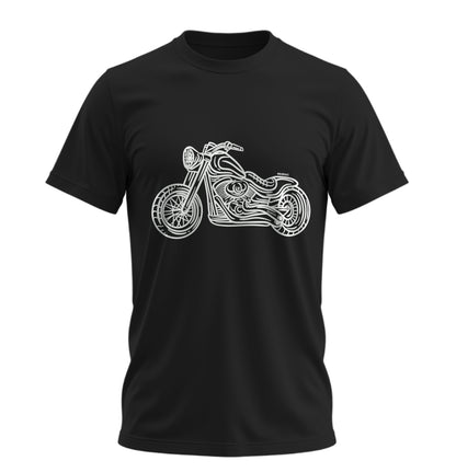 Chopper Line - 10 Farklı Renk - Unisex Rahat Kalıp Baskılı Tişört - Moto Garage Collection