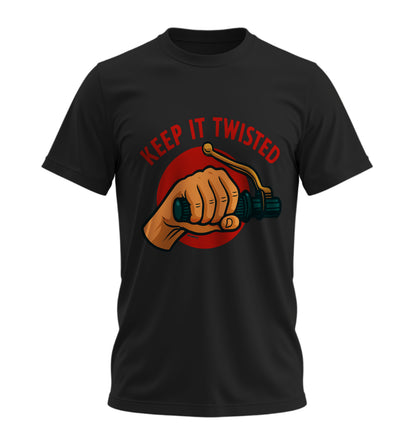 Keep It Twisted - Unisex Rahat Kalıp Baskılı Tişört - Moto Garage Collection
