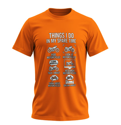 Boş Zamanlarımda Yaptıklarım Motosiklet - Unisex Rahat Kalıp Baskılı Tişört - Moto Garage Collection