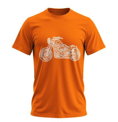 Chopper Line - 10 Farklı Renk - Unisex Rahat Kalıp Baskılı Tişört - Moto Garage Collection