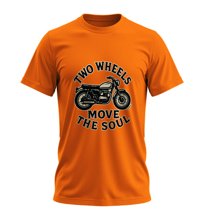 Two Wheels Move The Soul - İki Teker Ruhu Taşır - 10 Farklı Renk - Unisex Rahat Kalıp Baskılı Tişört - Moto Garage Collection