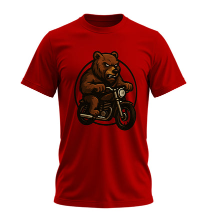 Wild Bear Ride - 10 Farklı Renk - Unisex Rahat Kalıp Baskılı Tişört - BearZ Collection