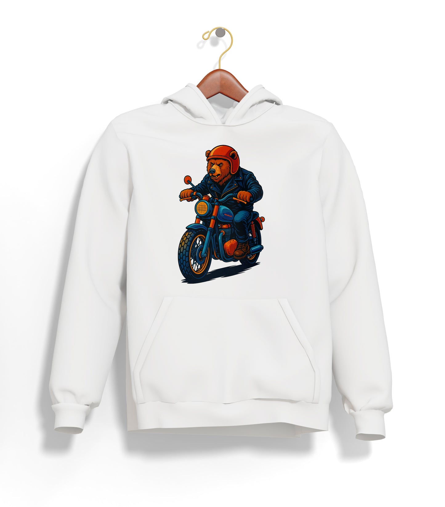 Orange BearZ Hoodie – Şardonlu Kalın Unisex Motosiklet Kapüşonlu Sweatshirt - Hoodie Collection