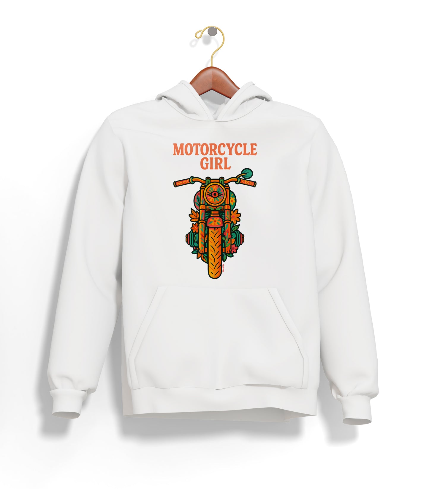 The Motorcycle Girl Hoodie – Şardonlu Kalın Unisex Motosiklet Kapüşonlu Sweatshirt - Hoodie Collection