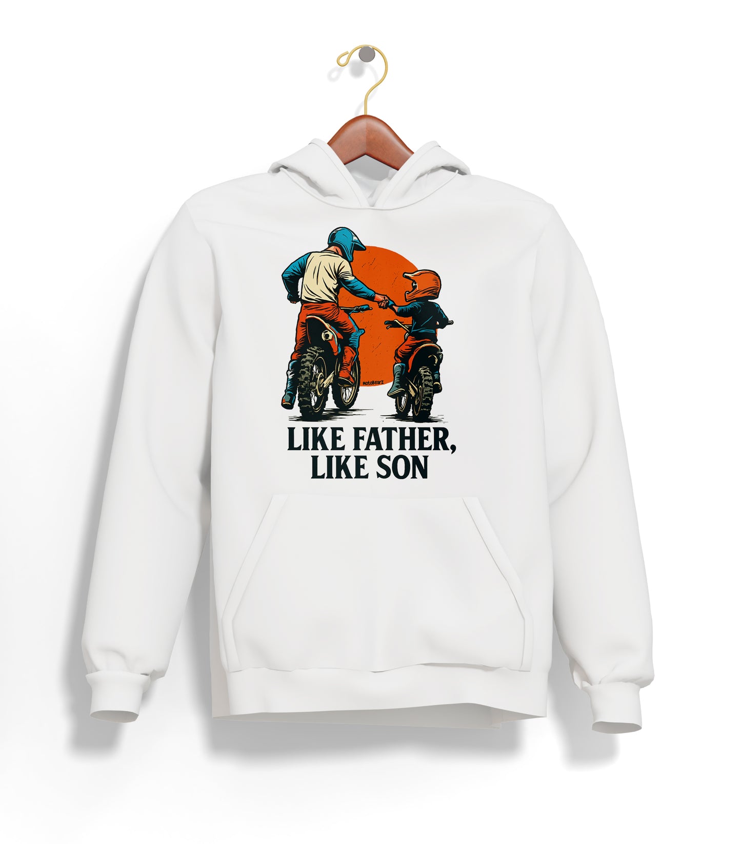 Like Father, Like Son - Baba Oğul Hoodie – Şardonlu Kalın Unisex Motosiklet Kapüşonlu Sweatshirt - Hoodie Collection
