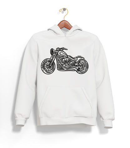 Chopper Line Hoodie – Şardonlu Kalın Unisex Motosiklet Kapüşonlu Sweatshirt - Hoodie Collection