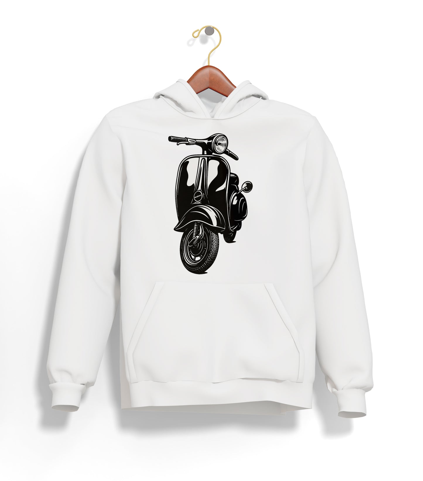 The Nostalgic Scooter Hoodie – Şardonlu Kalın Unisex Motosiklet Kapüşonlu Sweatshirt - Hoodie Collection