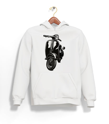The Nostalgic Scooter Hoodie – Şardonlu Kalın Unisex Motosiklet Kapüşonlu Sweatshirt - Hoodie Collection