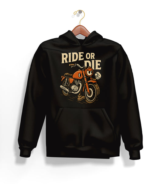 Ride or Die Hoodie – Şardonlu Kalın Unisex Motosiklet Kapüşonlu Sweatshirt - Hoodie Collection