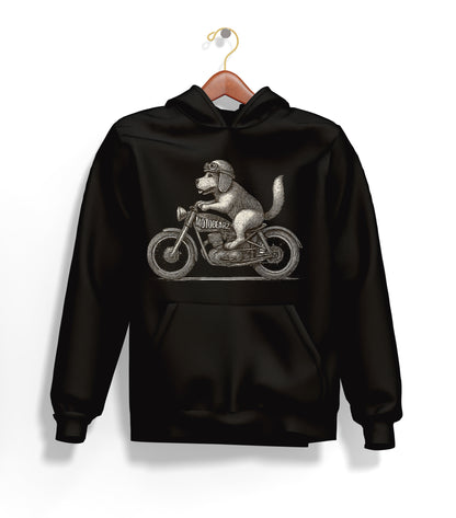 Motorcycle Dog Hoodie – Şardonlu Kalın Unisex Motosiklet Kapüşonlu Sweatshirt - Hoodie Collection