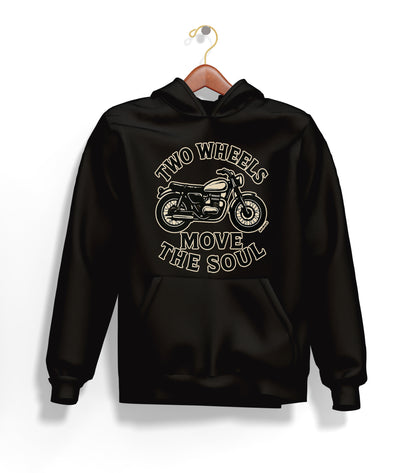 Two Wheels Move The Soul - İki Teker Ruhu Taşır Hoodie – Şardonlu Kalın Unisex Motosiklet Kapüşonlu Sweatshirt - Hoodie Collection
