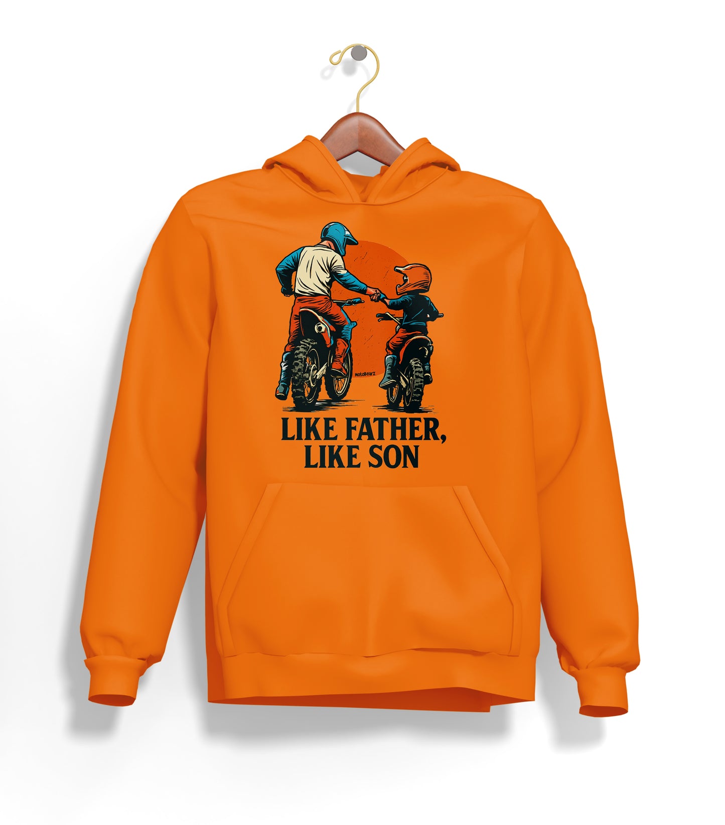 Like Father, Like Son - Baba Oğul Hoodie – Şardonlu Kalın Unisex Motosiklet Kapüşonlu Sweatshirt - Hoodie Collection