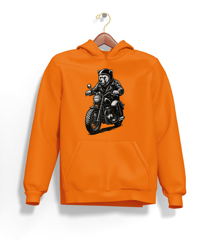 Black N White BearZ Hoodie – Şardonlu Kalın Unisex Motosiklet Kapüşonlu Sweatshirt - Hoodie Collection