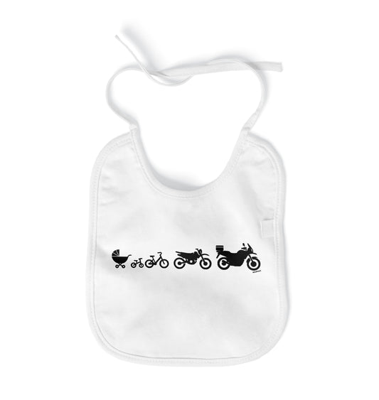 The Evolution of a Motorcycle - Motosikletin Evrimi MotoBearZ Bebek Önlüğü – Tarz Sahibi Minikler İçin - Leke Tutmaz Yumuşak Kumaş