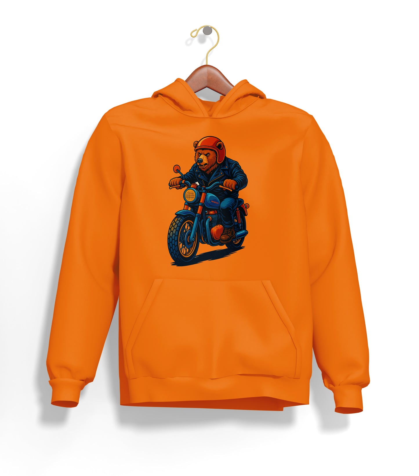 Orange BearZ Hoodie – Şardonlu Kalın Unisex Motosiklet Kapüşonlu Sweatshirt - Hoodie Collection