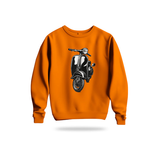 The Nostalgic Scooter Sweatshirt Baskılı Bisiklet Yaka – Unisex Sweat Collection