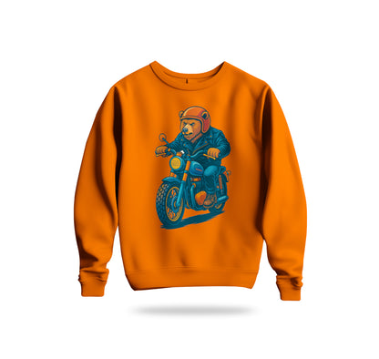 Orange BearZ Sweatshirt Baskılı Bisiklet Yaka – Unisex Sweat Collection