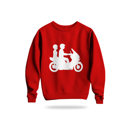 Double Riders Sweatshirt Baskılı Bisiklet Yaka – Unisex Sweat Collection