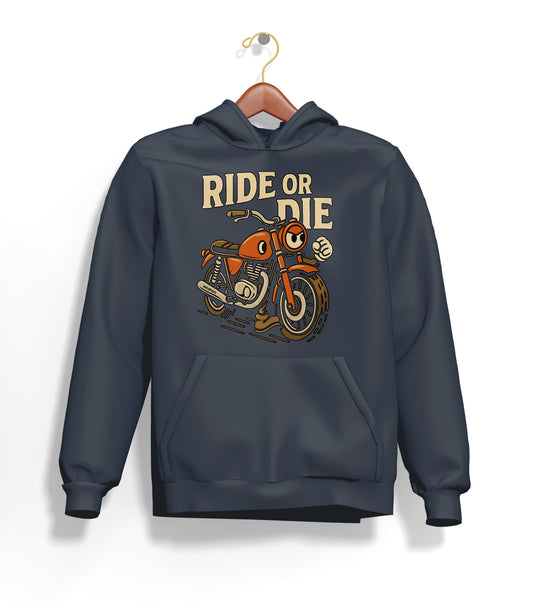 Ride or Die Hoodie – Şardonlu Kalın Unisex Motosiklet Kapüşonlu Sweatshirt - Hoodie Collection