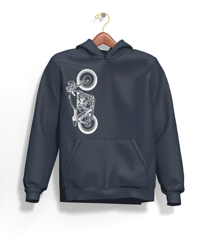 The Classic Shadow Fang Hoodie – Şardonlu Kalın Unisex Motosiklet Kapüşonlu Sweatshirt - Hoodie Collection