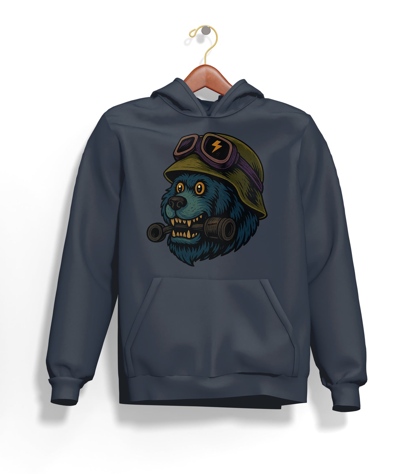 Crazy BearZ Hoodie – Şardonlu Kalın Unisex Motosiklet Kapüşonlu Sweatshirt - Hoodie Collection