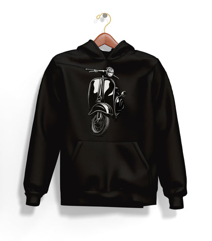 The Nostalgic Scooter Hoodie – Şardonlu Kalın Unisex Motosiklet Kapüşonlu Sweatshirt - Hoodie Collection