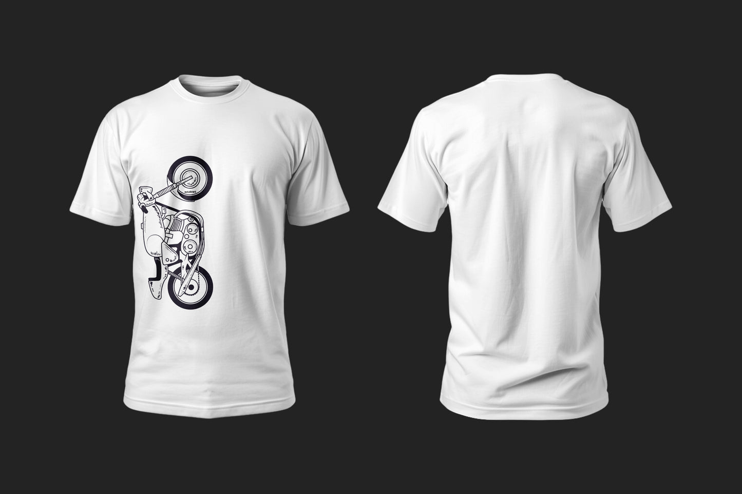 The Classic Shadow Fang  - 10 Farklı Renk - Unisex Rahat Kalıp Baskılı Tişört - Moto Garage Collection