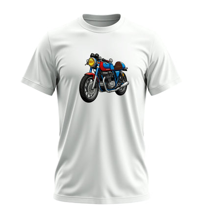 Renkli Motosiklet - 10 Farklı Renk - Unisex Rahat Kalıp Baskılı Tişört - Moto Garage Collection