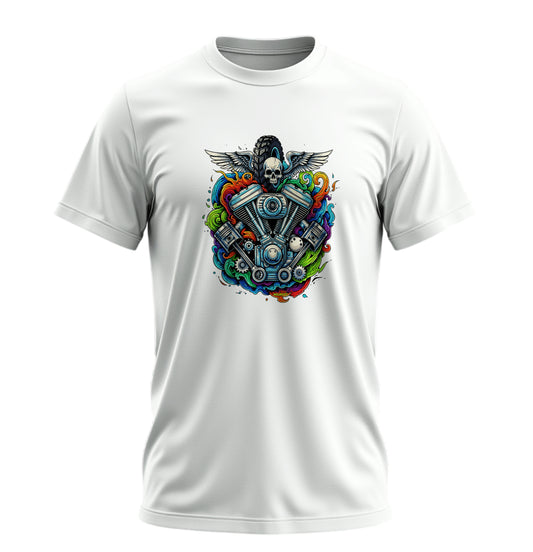 Motor Sanatı Motosiklet - 10 Farklı Renk - Unisex Rahat Kalıp Baskılı Tişört - Moto Garage Collection