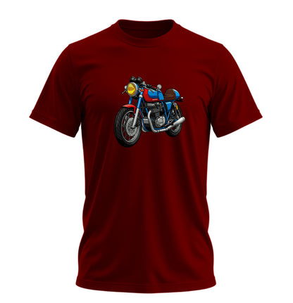 Renkli Motosiklet - 10 Farklı Renk - Unisex Rahat Kalıp Baskılı Tişört - Moto Garage Collection