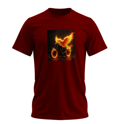 Fire Bird Motosiklet - 10 Farklı Renk - Unisex Rahat Kalıp Baskılı Tişört - Moto Garage Collection