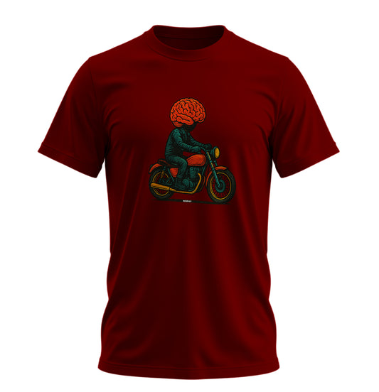 Akıllı Motorcu Motosiklet - 10 Farklı Renk - Unisex Rahat Kalıp Baskılı Tişört - Moto Garage Collection