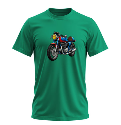 Renkli Motosiklet - 10 Farklı Renk - Unisex Rahat Kalıp Baskılı Tişört - Moto Garage Collection