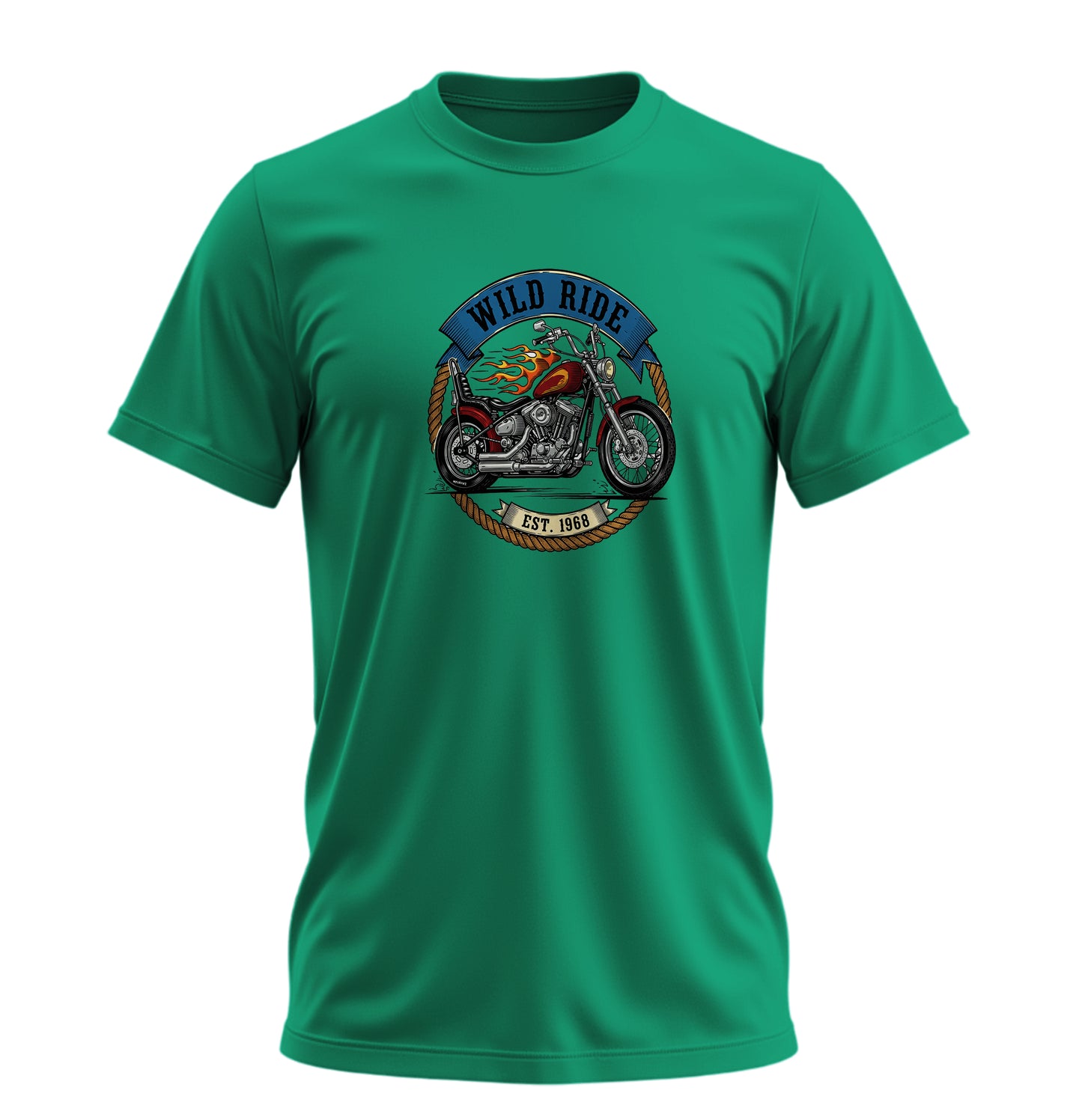Wild Ride Motosiklet - 10 Farklı Renk - Unisex Rahat Kalıp Baskılı Tişört - Moto Garage Collection