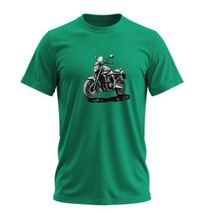Black White Motosiklet - 10 Farklı Renk - Unisex Rahat Kalıp Baskılı Tişört - Moto Garage Collection
