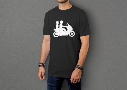 Double Riders- 10 Farklı Renk - Unisex Rahat Kalıp Baskılı Tişört - Moto Garage Collection