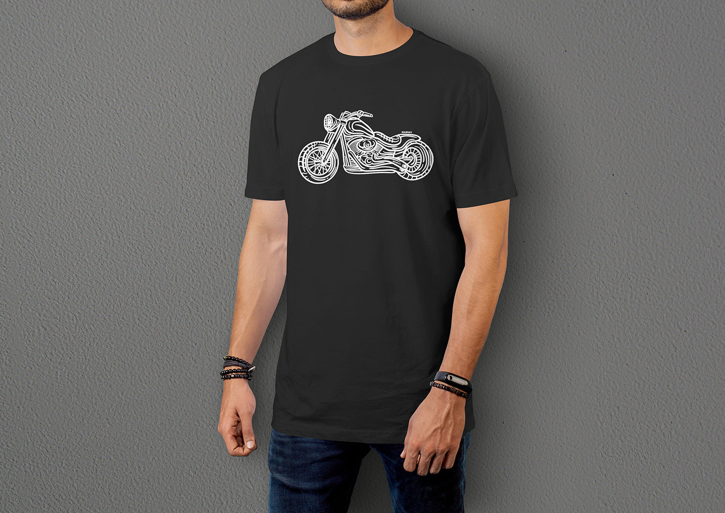 Chopper Line - 10 Farklı Renk - Unisex Rahat Kalıp Baskılı Tişört - Moto Garage Collection