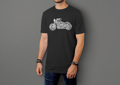 Chopper Line - 10 Farklı Renk - Unisex Rahat Kalıp Baskılı Tişört - Moto Garage Collection