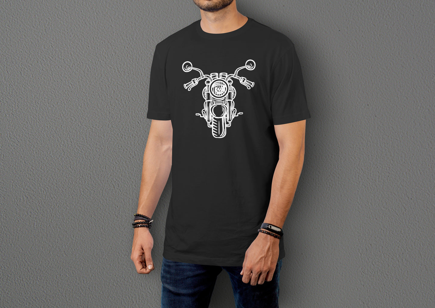 Chopper Bold Head - 10 Farklı Renk - Unisex Rahat Kalıp Baskılı Tişört - Moto Garage Collection