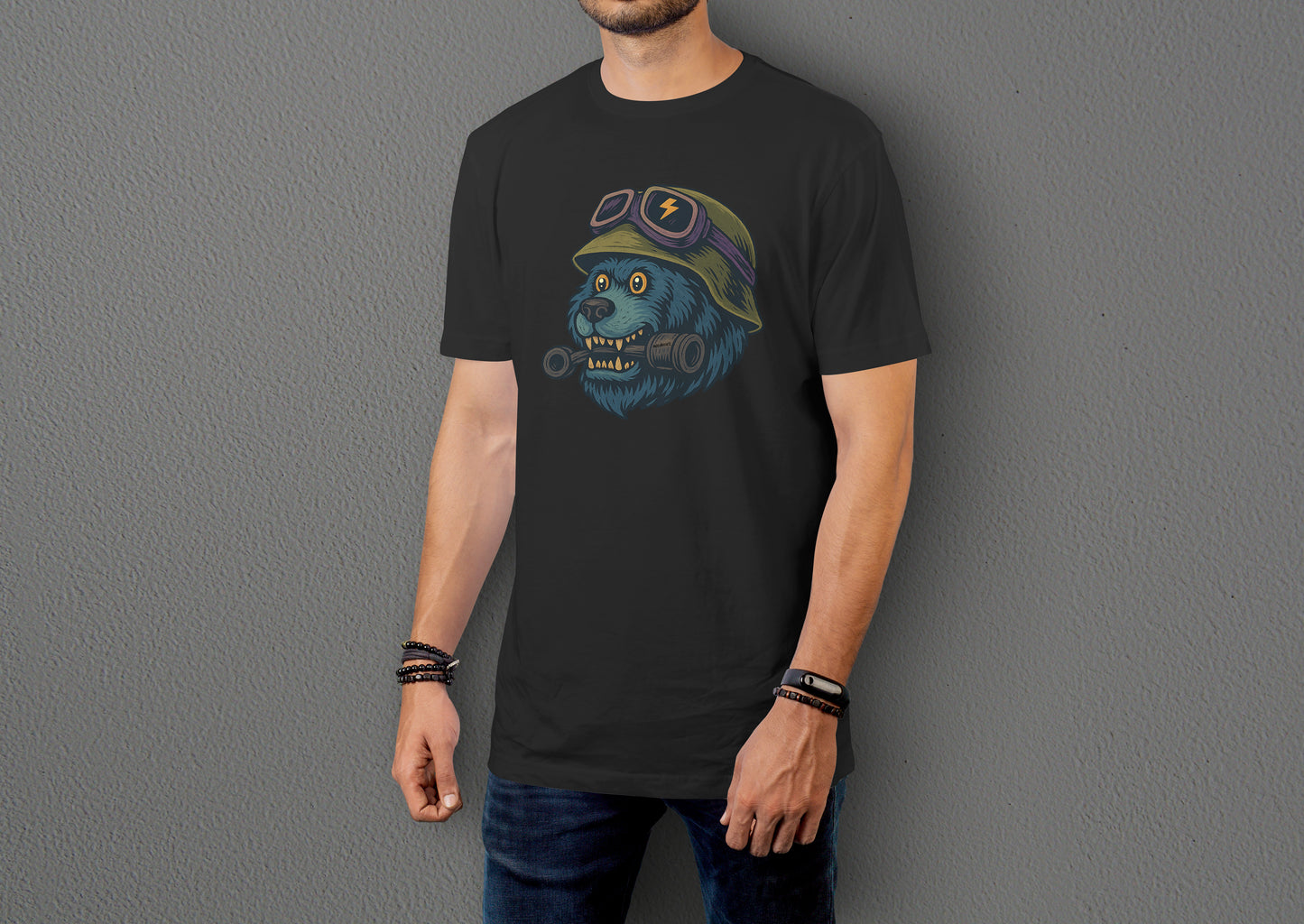 Crazy BearZ - 10 Farklı Renk - Unisex Rahat Kalıp Baskılı Tişört - BearZ Collection