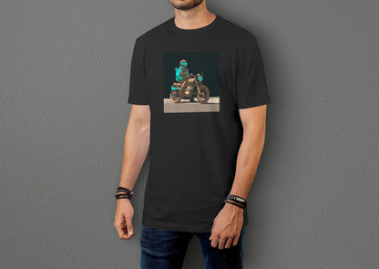 Green Neon Rider - 10 Farklı Renk - Unisex Rahat Kalıp Baskılı Tişört - Moto Garage Collection