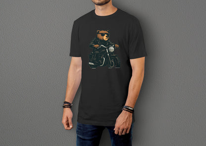 Bear N Ride - 10 Farklı Renk - Unisex Rahat Kalıp Baskılı Tişört - BearZ Collection