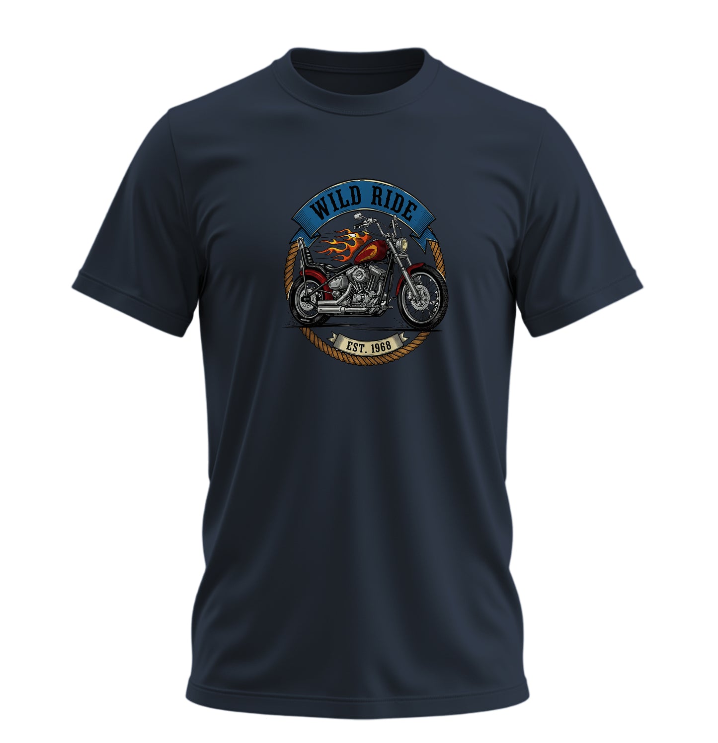 Wild Ride Motosiklet - 10 Farklı Renk - Unisex Rahat Kalıp Baskılı Tişört - Moto Garage Collection